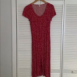 Old Navy red floral Midi dress M